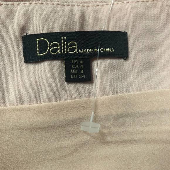 Dalia A-symmetrical blush pink pleated skirt fully lined size 4. Side zip - Picture 4 of 5